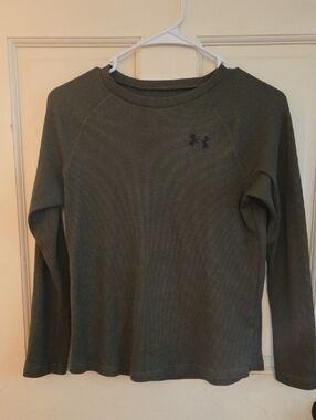Under Armour Olive Waffle Knit Long Sleeve Crew